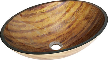 glass round vanity top bathroom sink TY-076 515*365*140*12MM
